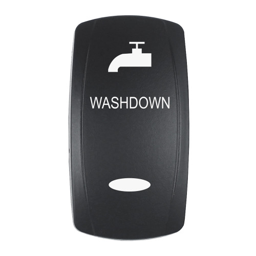 Pacer Actuator - 'WASHDOWN' f\/V Series Contura Switches - Black - Laser Etched (Top\/Bottom Light) [EV2LE-WSHDWN]