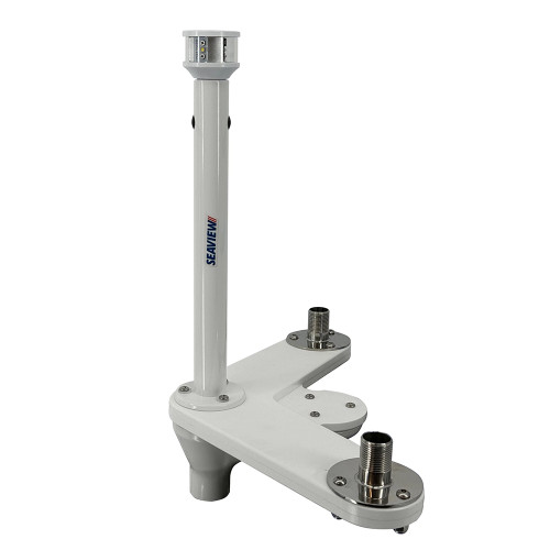 Seaview Triple Mount Adapter w\/C5 Certified LED Light 12" Post  Threaded 1"-14 Thread Bases f\/GPS Units [PMU2ALED12C5]