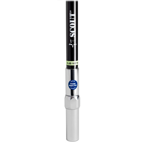 Scout 8' QuickFit Black VHF Antenna w\/5M Cable + FME Quick 6 Foam Filled 6db Solid Brass  Copper Element [PF AN NVHF00042T]