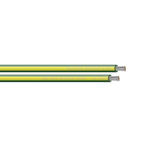 Sea-Dog 10 AWG Green\/Yellow Stripe Primary Wire - 25' [8010140]