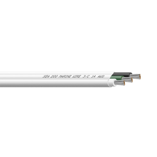 Sea-Dog 14\/3 AWG Flat Triplex Wire - White\/Green\/Black - 100' [8014302]