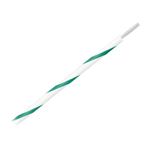 Pacer 14 AWG Gauge Striped Marine Wire 500' Spool - White w/Green Stripe