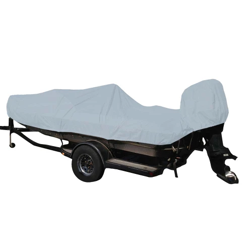 Carver Poly-Flex II Styled-to-Fit Boat Cover f/17.5' Fish &amp; Ski Style Boats w/Walk-Thru Windshield - Grey