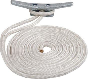 Sea-Dog Line Dbl Braid Nyl Line 3/8X25' Wht 302110025Wh-1