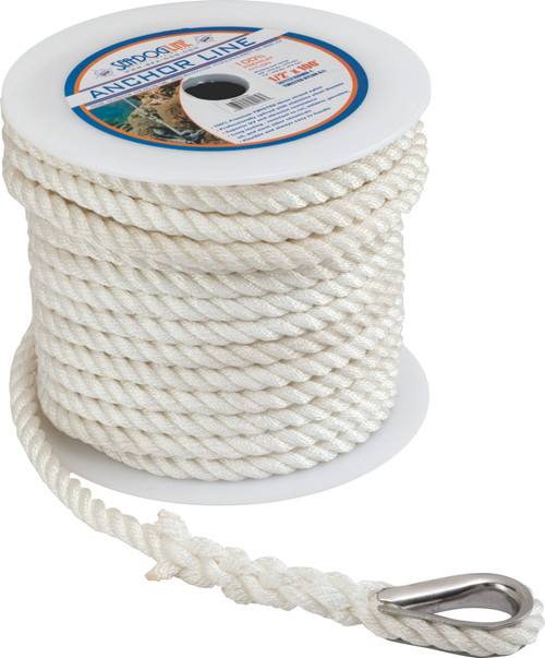 Sea-Dog Line Nyl Anch Line 3/8"X100' Wht 301110100Wh-1