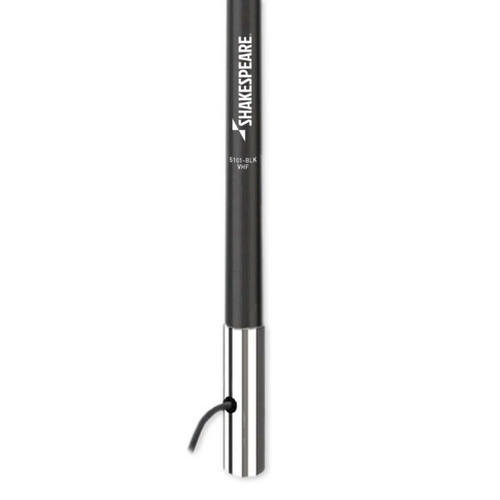 Shakespeare 5101 Black 8ft 6dB VHF Antenna Chrome Ferrule 15ft RG58 Cable