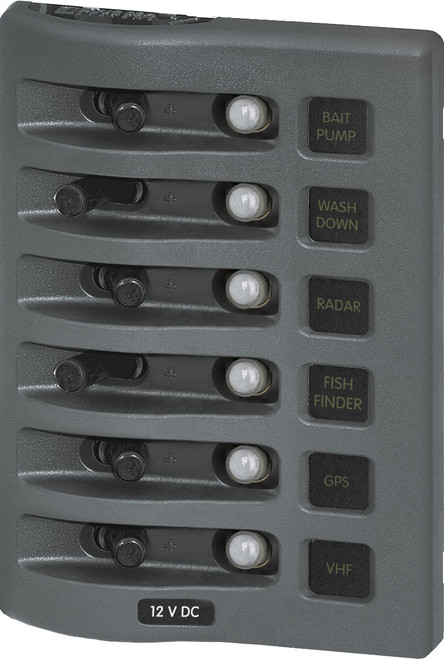Blue Sea Weather Deck Panel 12v 6 Circuit Breaker Panel