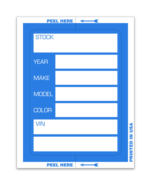 Automotive Service Products Stock Ticket Large Blue 421-L