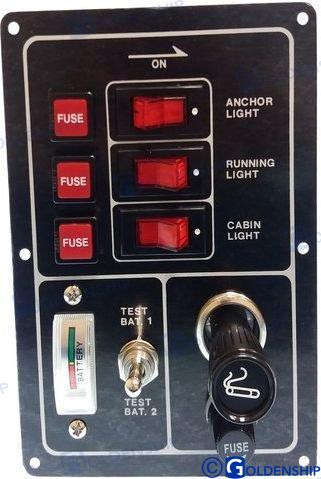 Recambios Marinos Switch Panel 3-Gang W/Tester Gs11189