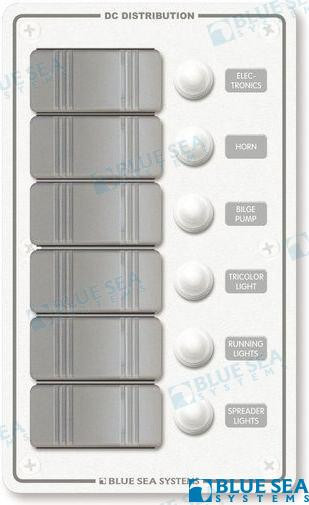 Recambios Marinos Pnl Wtrprf 12Vdc 6 Bkr Vert Bs8273