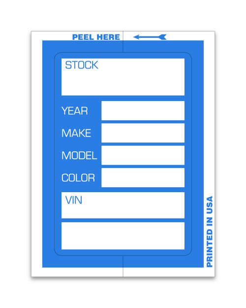Automotive Service Products Stock Ticket Blue 421