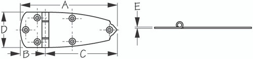 Sea-Dog Line Ss Door Hinge 2-1 /4"X6" 201750-1
