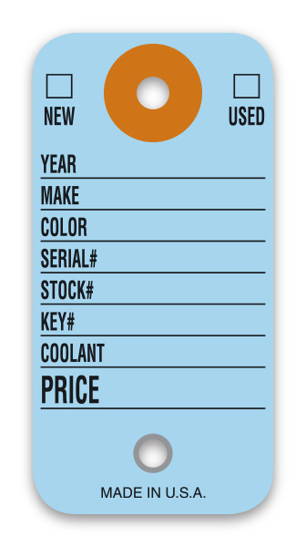 Automotive Service Products Colored Key Tags 1490