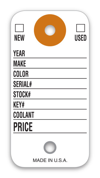 Automotive Service Products Colored Key Tags 1492