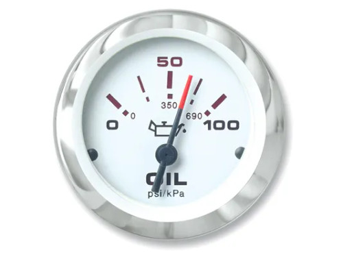 Dometic Lido 2" Oil Pressure Gauge 65498P