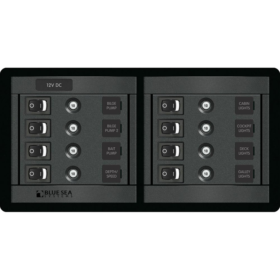 Blue Sea 1456 8 Position Switch CLB Horizontal