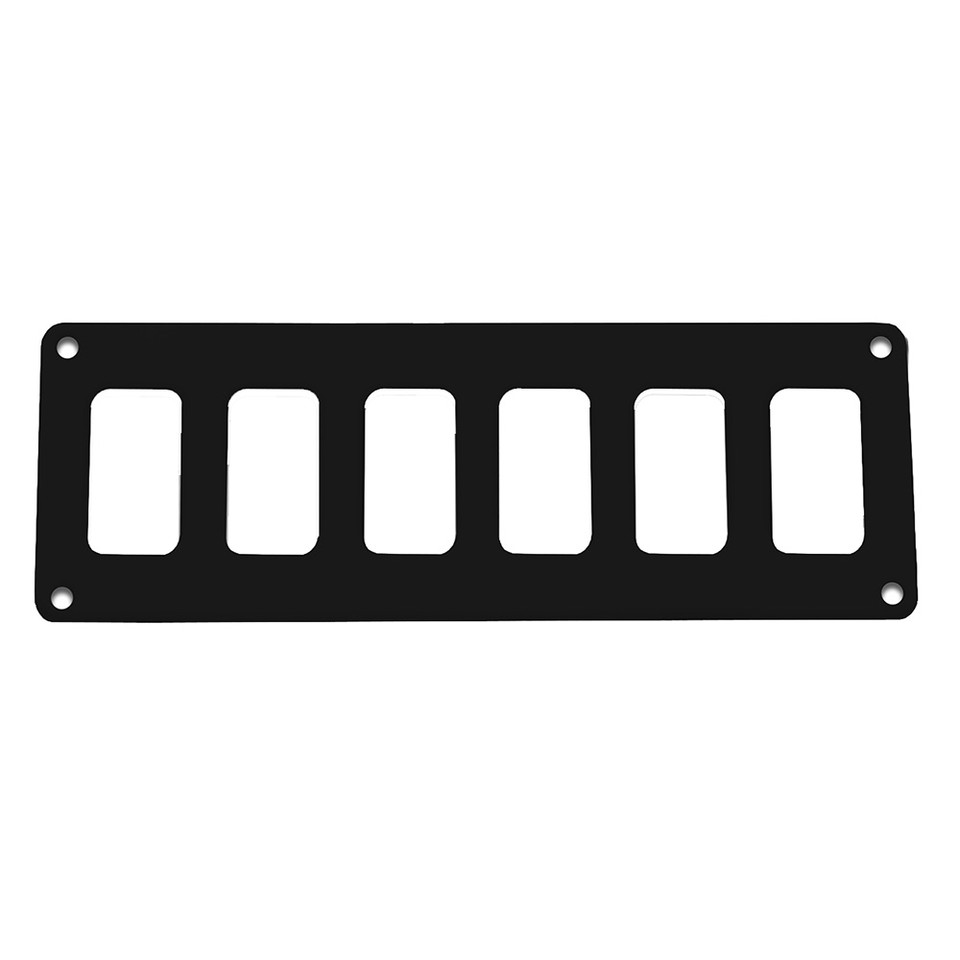 Pacer Switch Panel - 6 Switch &amp; 1 Row - 8" x 2.75" - Black Powder Coated Aluminum