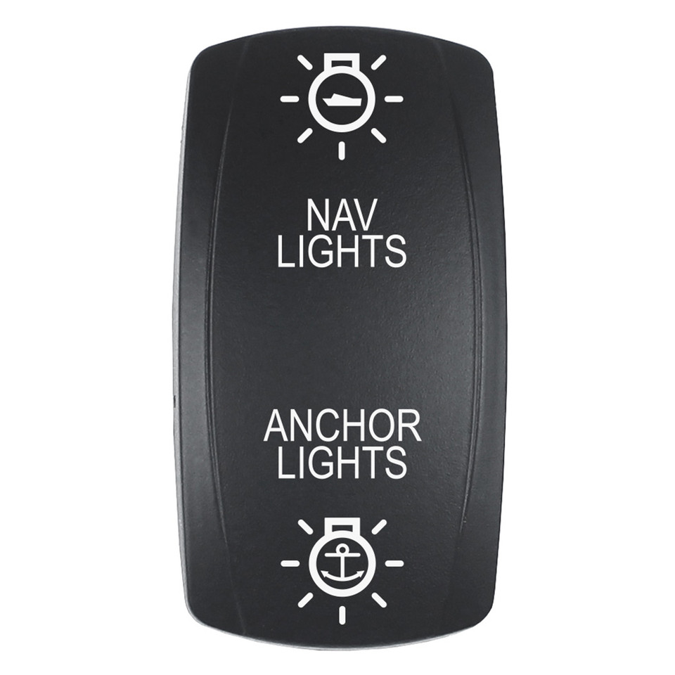 Pacer Actuator - 'NAV/ANC' f/V Series Contura Switches - Black - Laser Etched (Top/Bottom Light)