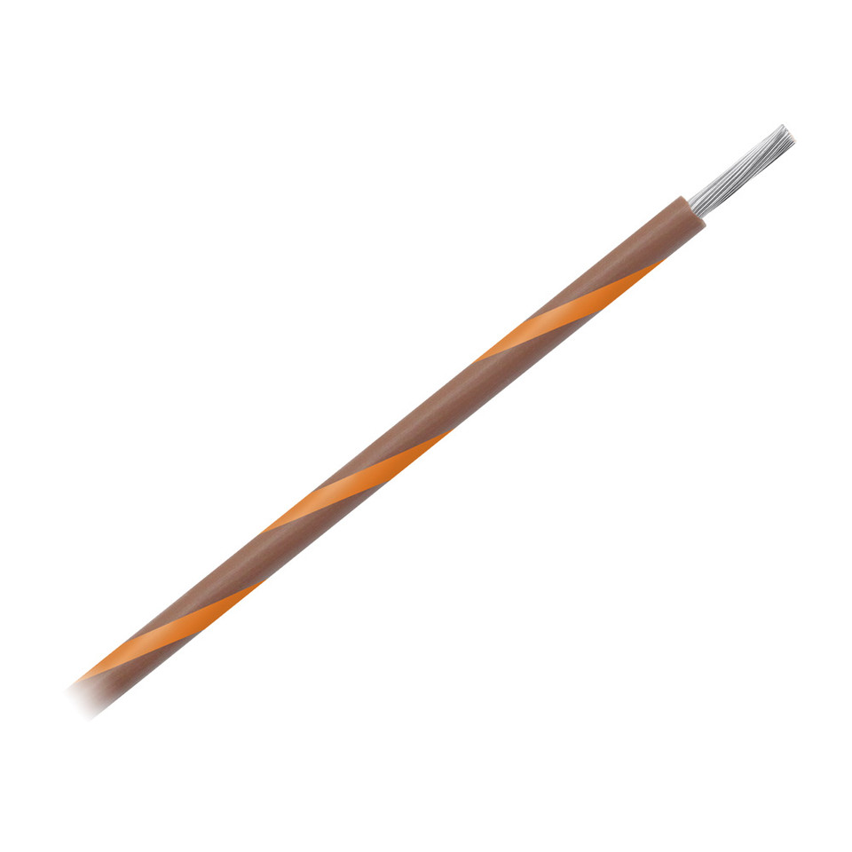 Pacer 14 AWG Gauge Striped Marine Wire 500' Spool - Brown w/Orange Stripe