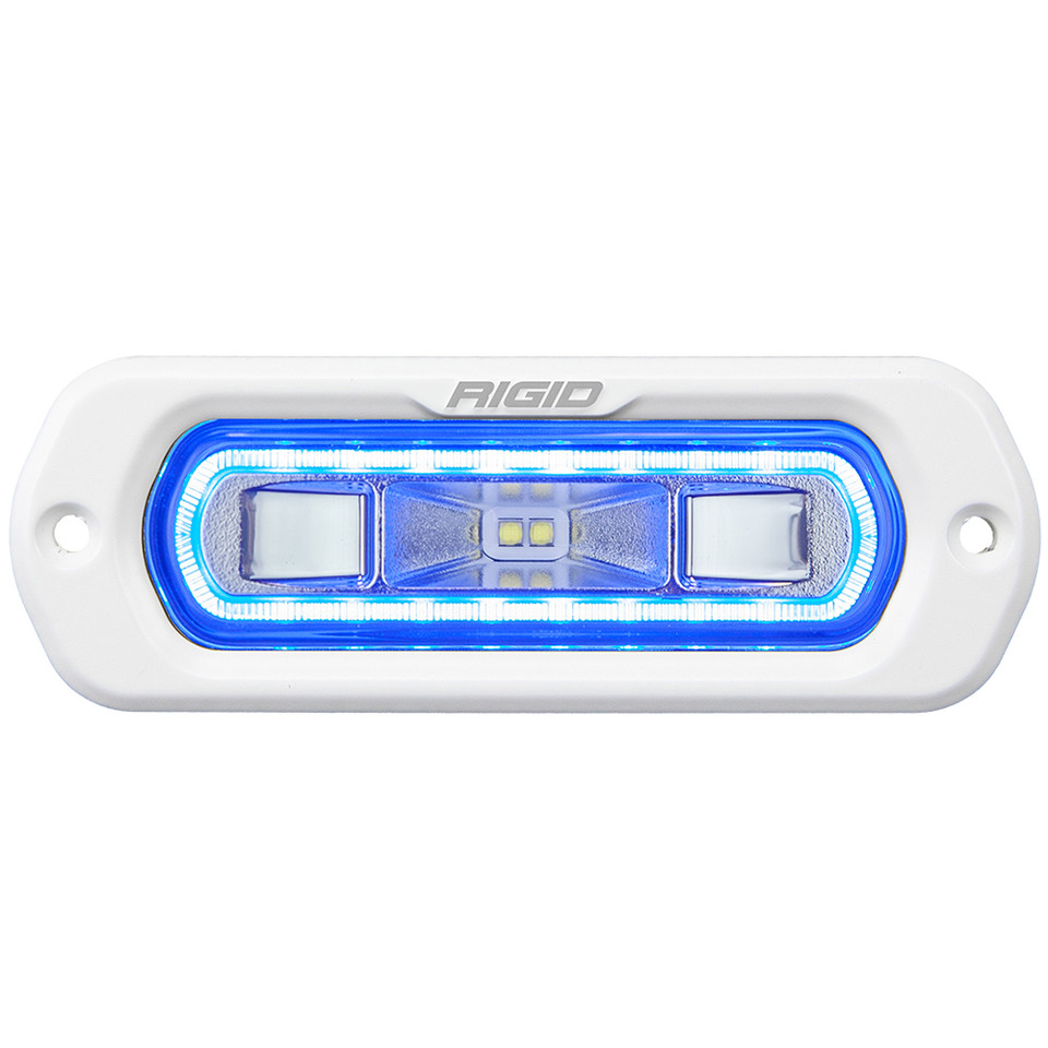 RIGID Industries SR-L Series Marine Spreader Light - White Flush Mount - White Light w/Blue Halo