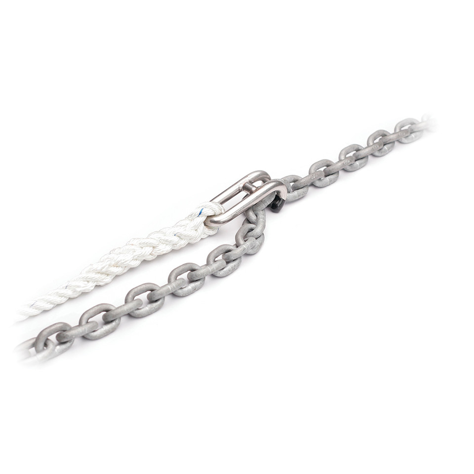 C. Sherman Johnson "Captain Hook" Chain Snubber Large Snubber Hook f/3/8" &amp; 1/2" Chain w/15' of 5/8" 3 Strand Nylon