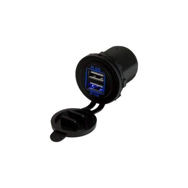Sea-Dog Line Double Usb Pwr Socket - Red 426504-1
