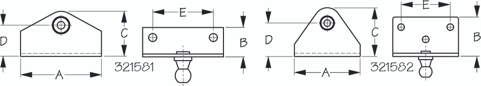Sea-Dog Line Ss 90Dg Gas Lift Mount - Wide 321582-1