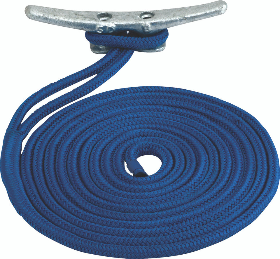 Sea-Dog Line Dbl Brd Nyl Line 3/8"X10' Blue 302110010Bl-1