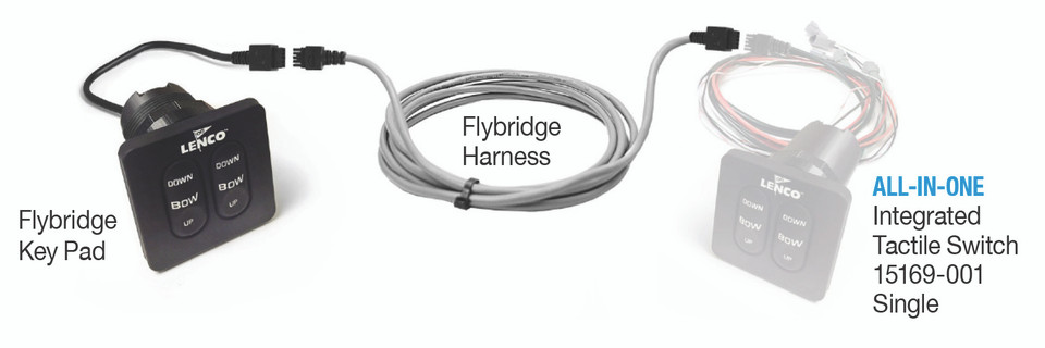 Lenco Standard Flybridge Key Pad With 20ft Shielded Harness For Use with 15169-001