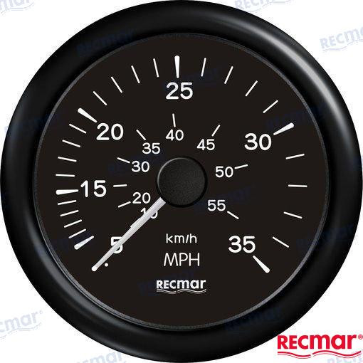 Recambios Marinos Speedometer 0/35 Mph Black Recky18204
