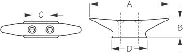 Sea-Dog Line Brass Closed Base Cleat 4" 042104-1