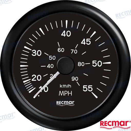 Recambios Marinos Speedometer 0/55 Mph Black Recky18203