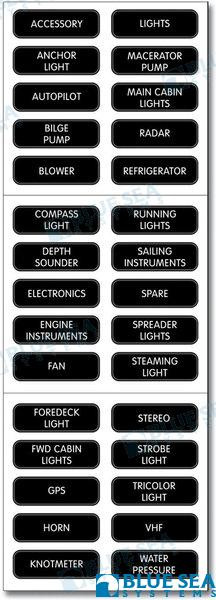 Recambios Marinos Label Kit Dc Pnl Basic Blk Bs8030