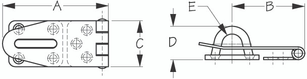 Sea-Dog Line Ss Heavy Duty Hasp 3-9/ 16" 221128-1