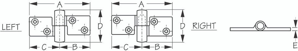 Sea-Dog Line Ss Take-Apart Hinge (R) 205275-1