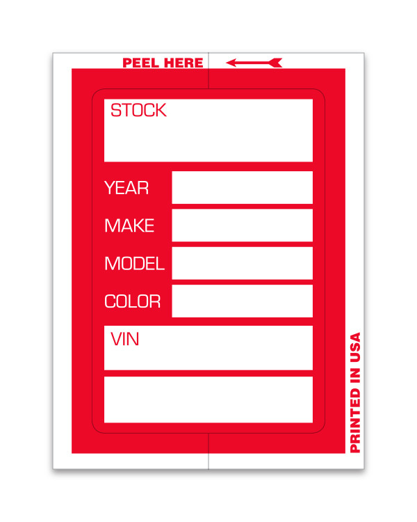 Automotive Service Products Stock Ticket Red 422