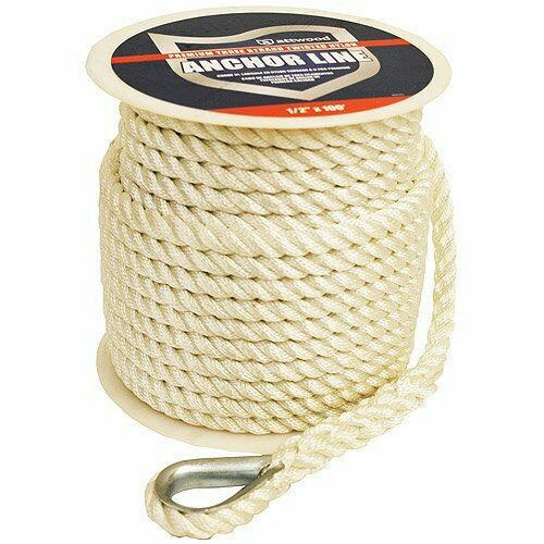 Attwood Marine 1/2X100' Anchor Line Wht 11709-1