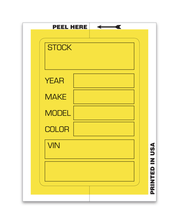 Automotive Service Products Stock Ticket Large Yellow 426