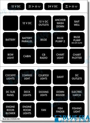 Recambios Marinos Label Kit Dc H2O 60 Sq Blk Bs4216