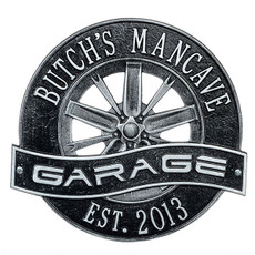 Racing Wheel Garage Wall Plaque