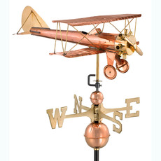 Biplane Copper Weathervane