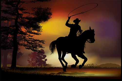 Witzige Gartenflagge – 'Cowboy-Hund Auf Pony', 30,5 X 45,7 Cm, Aus Strapazierfähigem Polyester