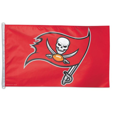 Tampa Bay Buccaneers flag red and black 3D waves, NFL, american