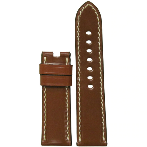 24mm Cognac Shell Cordovan Leather Watch Band for Panerai Deploy Buckle | Paneraibands.com