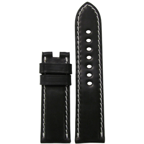 22mm Black Shell Cordovan Leather Watch Band for Panerai Deploy Buckle | Paneraibands.com