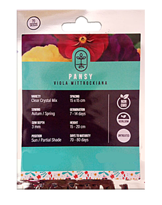 Edible Flower Seeds - Pansy Mix - 70 Seed Pack Edible Flower Seeds - Pansy Mix - 70 Seed Pack