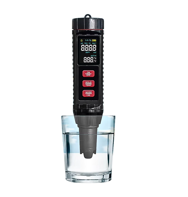 7-in-1 Digital Water Quality Test Meter (EC, TDS, pH, Salinity, S.G., ORP & Temperature)
