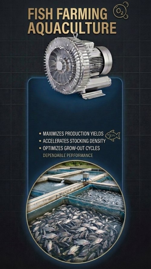 Commercial aquaculture fish tank with aeration