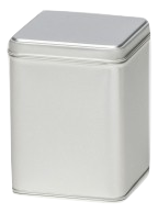 Tea Caddie Medium Matte Silver Tin