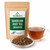 Organic Dandelion Root Tea (Roasted) in The Tea Hut certified organic kraft pouch, with loose roasted dandelion root beside a dark amber brewed cup.